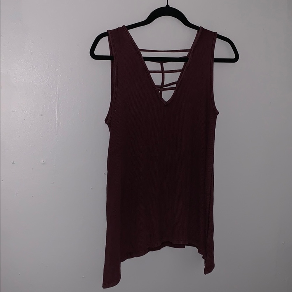 American Eagle Red/Purple Soft and Sexy Tank Top